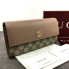 送料込み！ 未使用品 GUCCI 長財布 ベージュ プチマーモント 309 