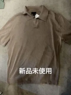H&M リブニット ポロシャツ ブラウン 半袖　ユニクロのサムネイル
