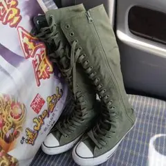 Converse オリーブ ロングブーツ　23センチ　絶版　ロンブー　コンバースのサムネイル