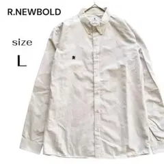 R.NEWBOLD アールニューボールド BDシャツ ドット柄 ロゴ刺繍 L