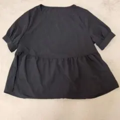 SHEIN CURVE 半袖ペプラムトップス OXL 黒のサムネイル