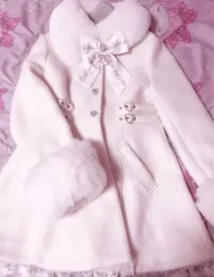 ♥ ♥様 専用 ♥リズリサ ビジューリボンミニ丈Aラインコート ホワイト