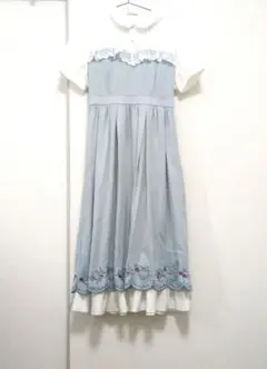 アクシーズファム　ポエティック　ティーパーティー刺繍OP サックス