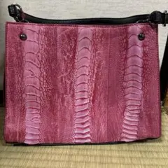 ピンク クロコダイル風ハンドバッグ