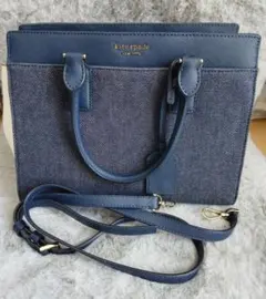 【匿名配送】【美品】kate spade デニム 2wayショルダーバッグ
