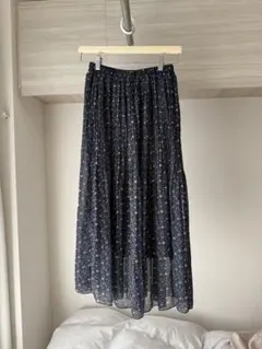 レディース ロングスカート プリーツ 花柄 レース ワンウェイ one way