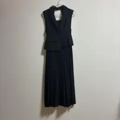 ベルト欠品のため格安 SNIDEL ジレディティールジャンスカ ブラック 0