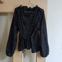 ムルーア　ドット柄ブラウス　フリーサイズ