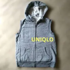 UNIQLO ユニクロ　裏ボア　フード付きベスト　グレー　レディースL