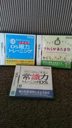 DSソフト「眼力トレーニング、やわらかあたま塾、常識力トレーニング」３点セット