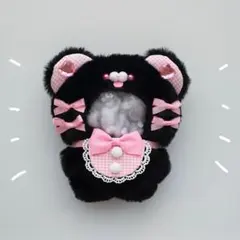 ちびぐるみ ぬい服 11cm くま ブラック×ピンク きぐるみ