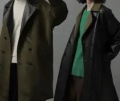 リバーシブルレザーウールコート