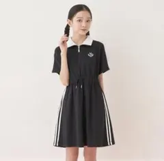 メゾピアノジュニア サイドラインワンピース S(140) 黒