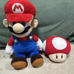 スーパーマリオ ぬいぐるみ マリオ＆スーパーキノコ 2点セット