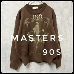 ✴️Masters　90s　ヴィンテージ　ウール　セーター　ゴルフ　ブラウン　Мのサムネイル
