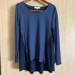 自由区　ネイビー 長袖 Tシャツ Mサイズ