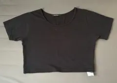 one way 黒 クロップドTシャツ 半袖のサムネイル
