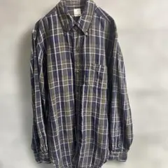 anatomica リネン チェックシャツ M ネイビーのサムネイル