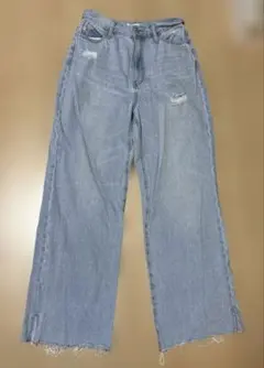 WEGO ライトブルー ダメージデニム Lサイズ