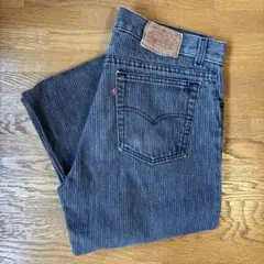 80s USA製 Levi's 701 ブラック　ストライプ　デニムのサムネイル