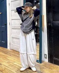 ニコアンドMake stuff '25 てぃら2WAYスウェットパンツ　L