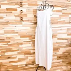 希少サイズ【ザラ】カットアウト ロング キャミソール ワンピース XXL 白