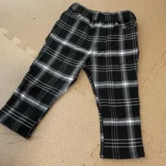 Noeil aime BeBe チェック柄 ロングパンツ ブラック