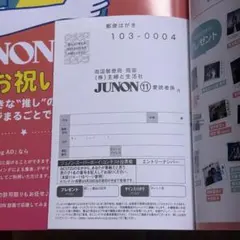 JUNON 11月号応募ハガキのみ