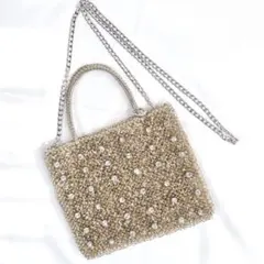 極美品✨希少 アンテプリマ スクエア ミディアム シルバーゴールド ビジュー