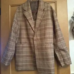 Kastane ブラウン チェック テーラードジャケット F