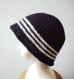 ハンドメイド クラッシャーハット クロシェハット バケットハット
