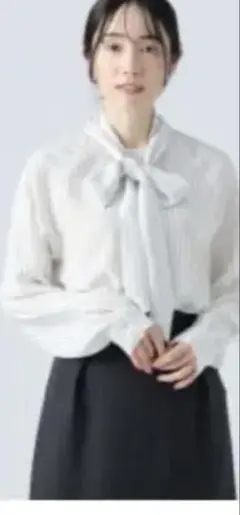 新品　ビームズ　　ボウタイブラウス