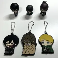 進撃の巨人 キーホルダー フィギュア ねむらせ隊 まちぼうけ