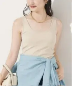Deuxieme Classe Looseyリブ タンクトップ ベージュ - メルカリ