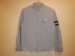 Champion ボタンダウンシャツ 袖ストライプ　ライトブルー　Lのサムネイル