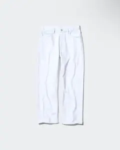 ユニクロ　UNIQLO　ワイドストレートジーンズ　デニム　28　ライトブルー