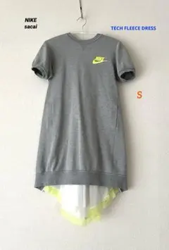 訳あり NIKE sacai 半袖 ドッキング ワンピース (グレー) S