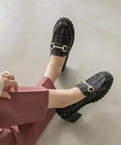 ボリュームソールビジュービットローファー　RANDA 23.5cm