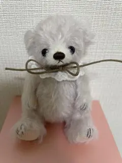 まんまるモコモコ白猫ちゃん 置き物 海外作家様 ぬいぐるみ