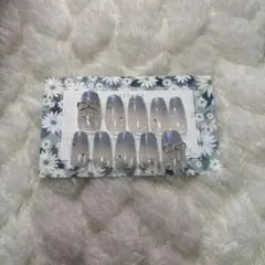 青グラデーションネイルチップ10個セット