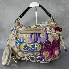 Y2K COACH Poppy Opart Studs Sequin Hobo②