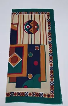 AGORA イタリア製 マルチカラー 幾何学柄 特大 スカーフ