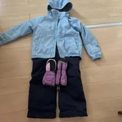 子ども用スキーウェア サックス 150サイズ 手袋付き