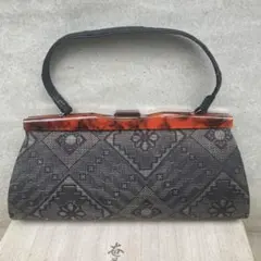 和装用クラッチバッグ ・草履 幾何学模様？奄美特産大島紬