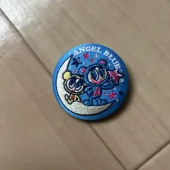 エンジェルブルー　刺繍缶バッチ