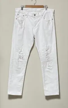 ギ*メ様 ユニクロ UNIQLO ホワイトデニム　ダメージ加工　W84