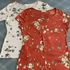 IKUKO フラワープリント インナーシャツ2枚