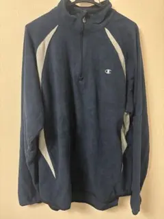 Champion ネイビー フリースジャケット ハーフジップ