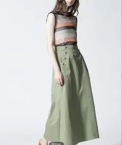【美品✨】グレースコンチネンタル　マリンボタンマキシスカート　オリーブ　M