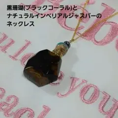 506.黒珊瑚(ブラックコーラル)とナチュラルインペリアルジャスパーのネックレス